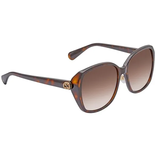 Kính Mát Gucci Injection Brown Gradient Round Ladies Sunglasses GG0371SK 002 57